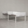 Бенч-система, 4 рабочих места, на О-образных опорах, 8 тканевых экранов 1800x1200x750 RM170-1-18x12 Дуб Апрельский шоколад/Белый