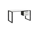 Стол прямой с подвесной тумбой 2 ящика, О-опора 1800x600x750 RM037-18x6 Белый/Черный
