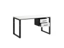 Стол прямой с подвесной тумбой 2 ящика, О-опора 1800x600x750 RM037-18x6 Белый/Черный