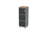 BRL RB049-45х43L Стеллаж закрытый витрина стекло левый 450х430х1290 Шорвуд/Серый вулканический