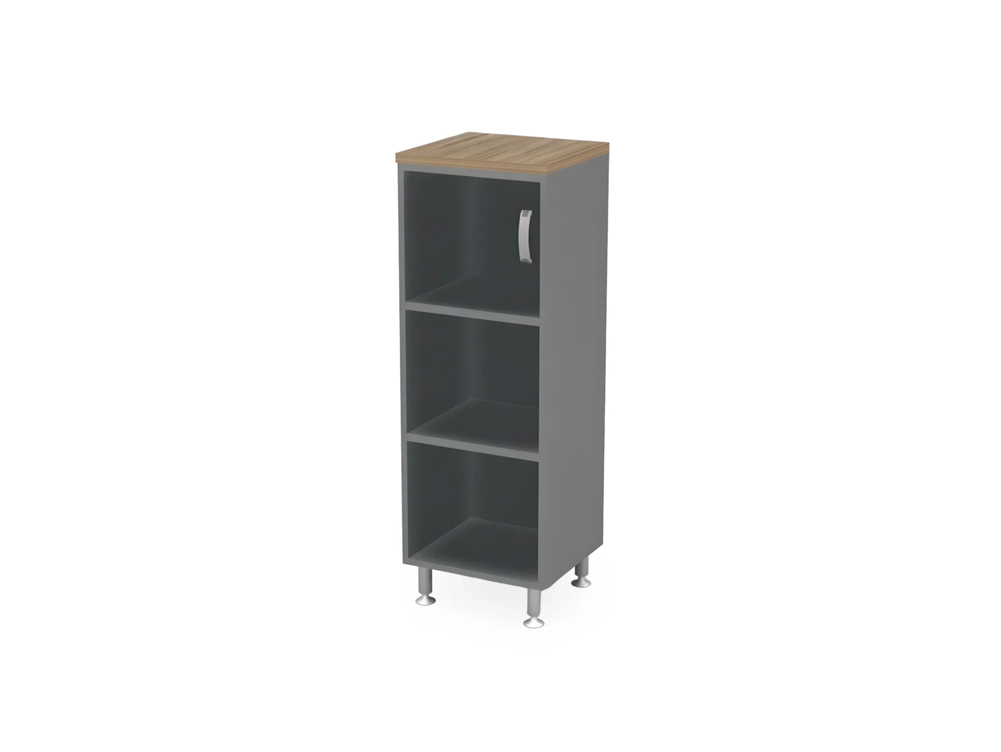 BRL RB049-45х43L Стеллаж закрытый витрина стекло левый 450х430х1290 Шорвуд/Серый вулканический