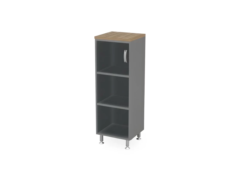 BRL RB049-45х43L Стеллаж закрытый витрина стекло левый 450х430х1290 Шорвуд/Серый вулканический