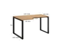 Стол угловой, О-опора, левый 1400x700/900x750, RM055-14x7-9 Дуб Юстус/Черный
