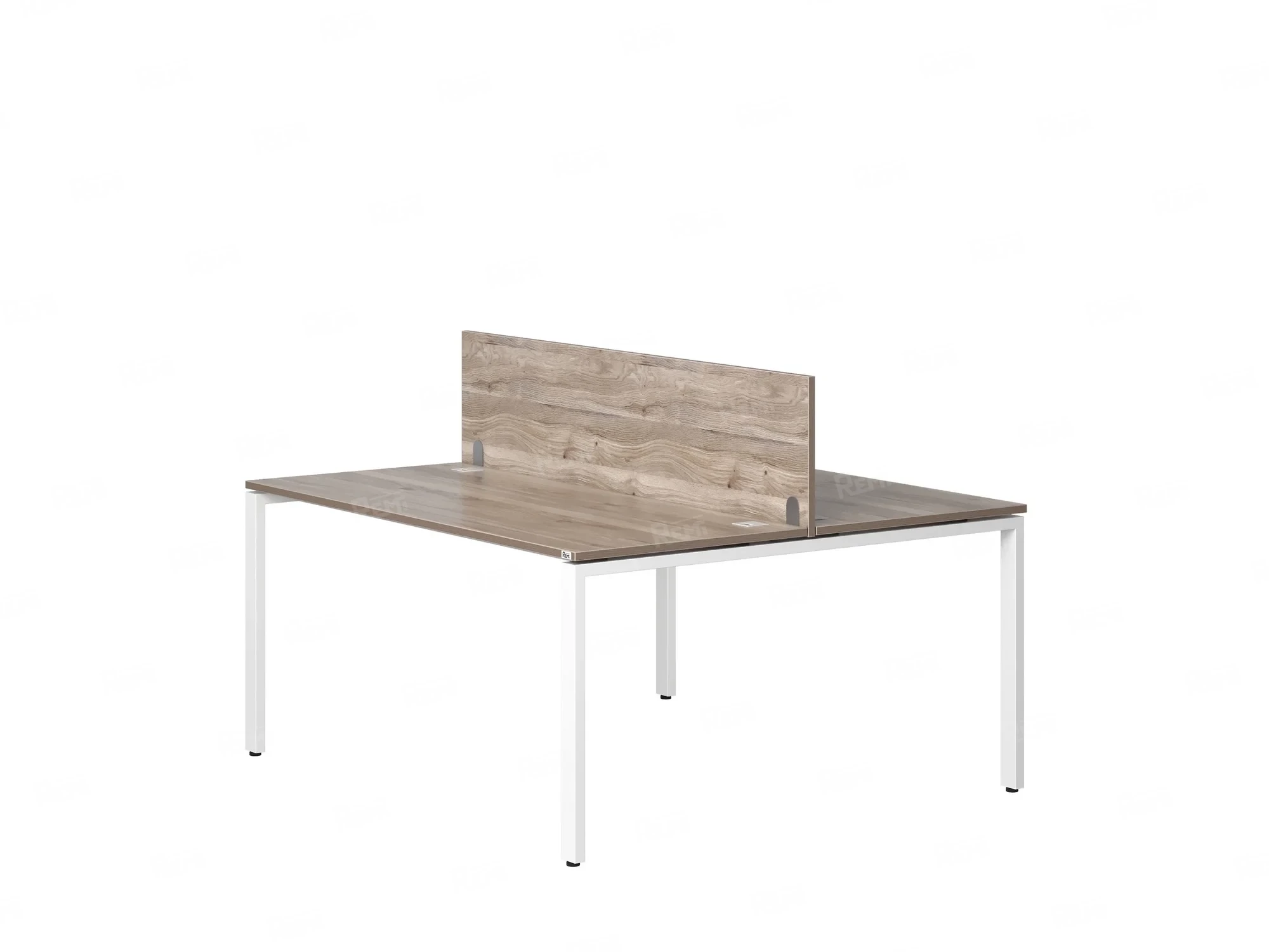 Бенч-система, 2 рабочих места, с одним экраном ЛДСП 1800x1400x750 RM165-2-18x14 Дуб Маувелла/Белый