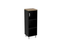 BRL RB049-45х43R Стеллаж закрытый витрина стекло левый 450х430х1290 Шорвуд/Черный