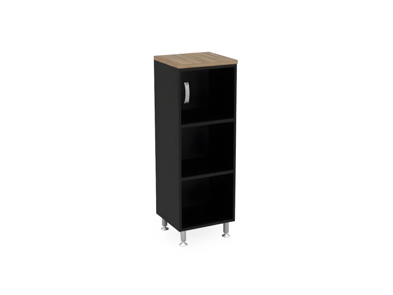 BRL RB049-45х43R Стеллаж закрытый витрина стекло левый 450х430х1290 Шорвуд/Черный