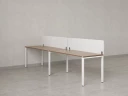 Бенч-система в 1 ряд, 2 рабочих места 2 тканевых экранов 2000x600x750 RM167-3-20x6 Дуб Юстус/Белый