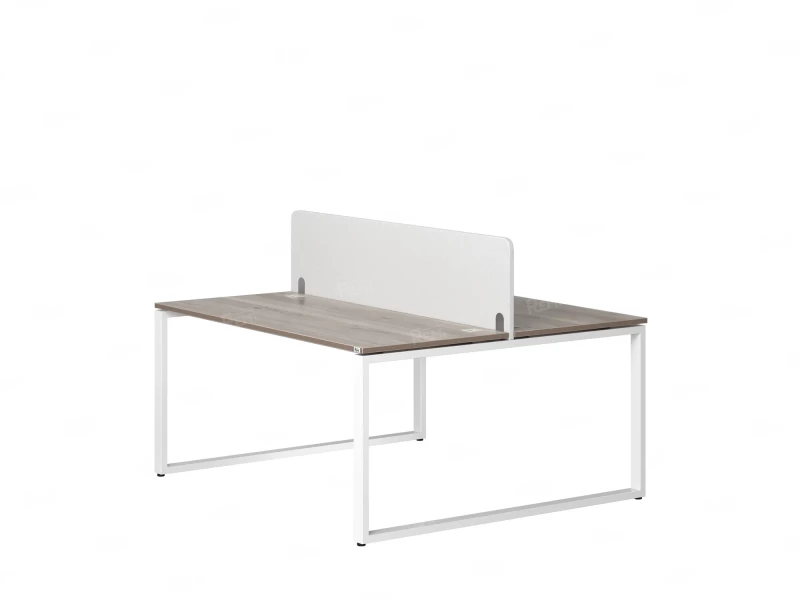 Бенч-система, 2 рабочих места, с одним тканевым экраном 1200x1200x750 RM169-1-12x12 Дуб Маувелла/Белый