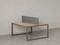 Бенч-система, 2 рабочих места, с одним тканевым экраном 1600x1400x750 RM169-1-16x14 Вяз Швейцарский светлый/Серый
