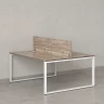 Бенч-система, 2 рабочих места, с одним экраном ЛДСП 1400x1600x750 RM169-2-14x16 Дуб Маувелла/Белый