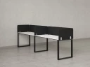 Бенч-система в 1 ряд, 2 рабочих места 5 тканевых экранов 2400x700x750 RM168-1-24x7 Белый/Черный