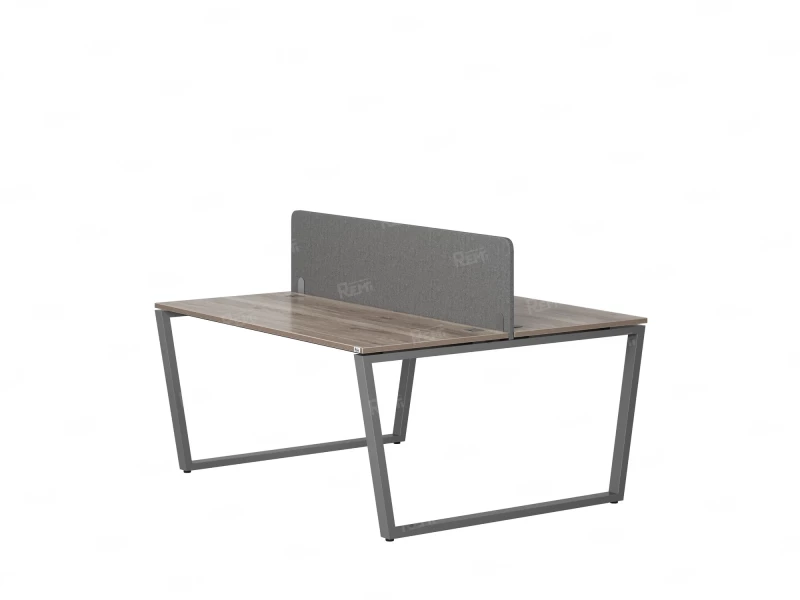 Бенч-система, 2 рабочих места, с одним тканевым экраном 1200x1200x750 RM172-1-12x12 Дуб Маувелла/Серый