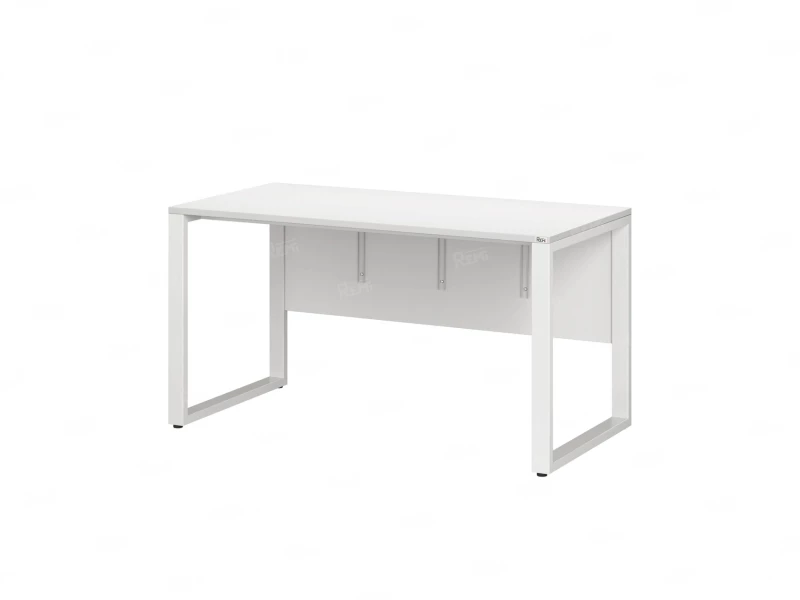 Стол прямой на О-образных опорах, экран ЛДСП 1200x600x750 RM006-12x6 Белый/Белый