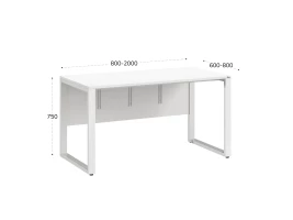 Стол прямой на О-образных опорах, экран ЛДСП 1200x600x750 RM006-12x6 Белый/Белый