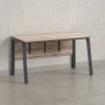 Стол прямой, Л-опора, экран ЛДСП,парящая стол-ца 1400x600x750 RM009-14x6 Дуб Маувелла/Серый