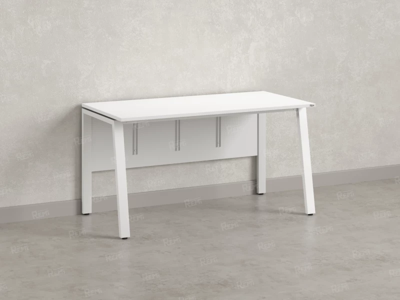 Стол прямой, Л-опора, экран ЛДСП,парящая стол-ца 800x800x750 RM009-8x8 Белый/Белый