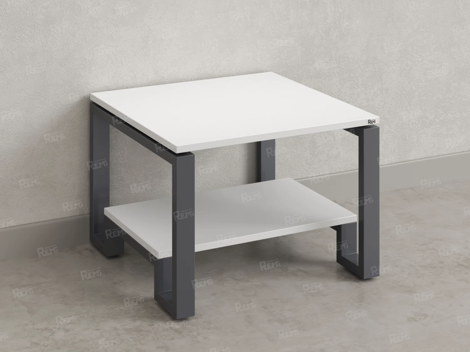 Журнальный стол с полкой 800x700x550 RM181-8x7 Белый/Серый