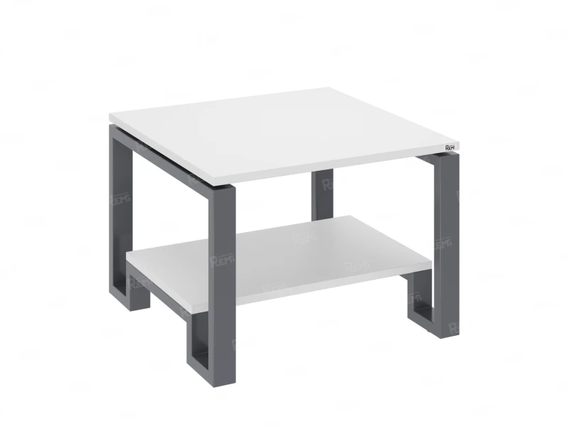 Журнальный стол с полкой 800x700x550 RM181-8x7 Белый/Серый