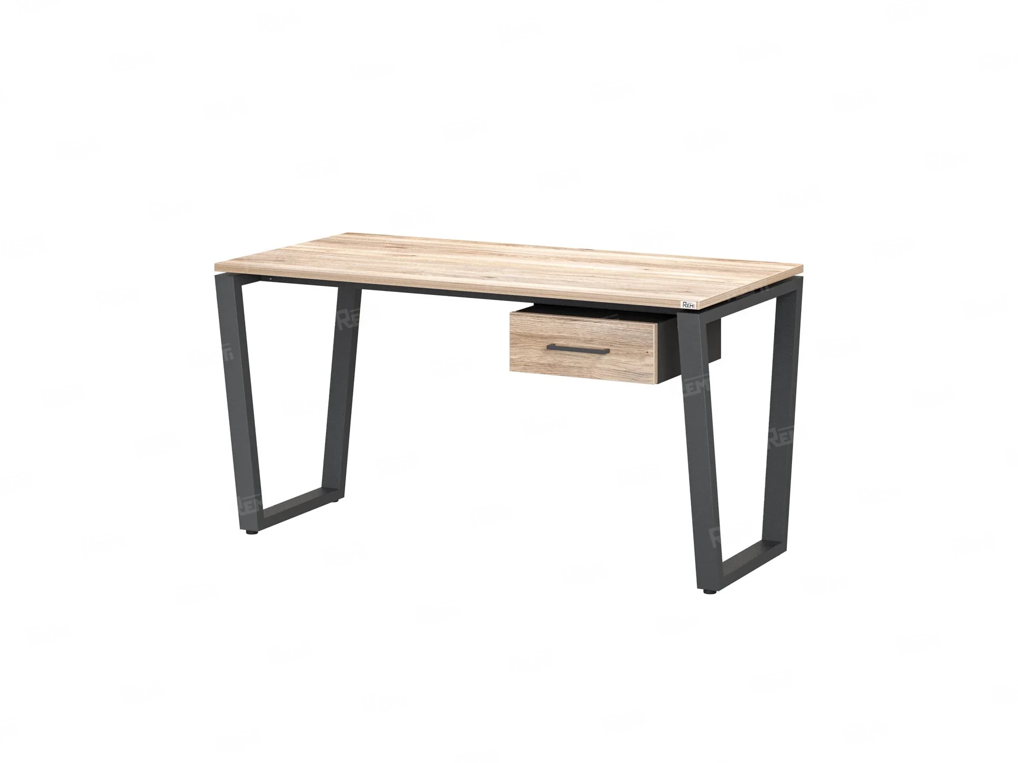 Стол прямой с подвесной тумбой, U-опора 2000x800x750 RM034-20x8 Дуб Маувелла/Серый