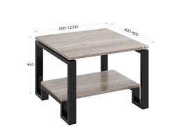Журнальный стол с полкой 900x600x550 RM181-9x6 Дуб Маувелла/Черный