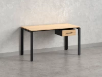 Стол прямой с подвесной тумбой, П-опора 1600x600x750 RM038-16x6 Вяз Швейцарский светлый/Черный