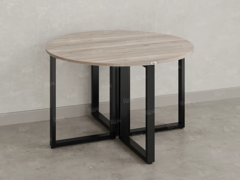 Круглый стол на О-образных опорах 1500x1500x750 RM187-15x15 Дуб Маувелла/Черный