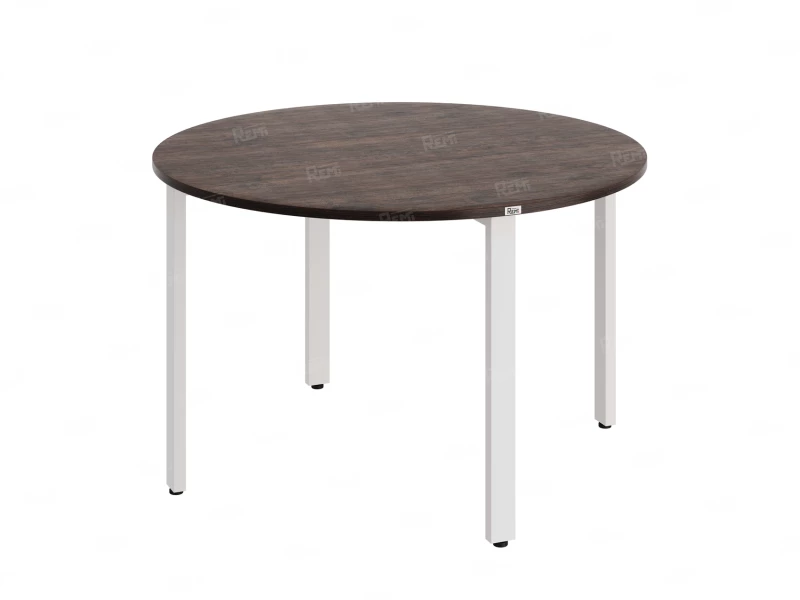 Круглый стол на П-образных опорах 1400x1400x750 RM186-14x14 Дуб Апрельский шоколад/Белый