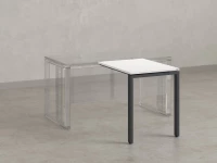 Брифинг прямой, с парящей столешнецей, на П-образном каркасе 1300x600x750 RM070-13x6 Белый/Серый