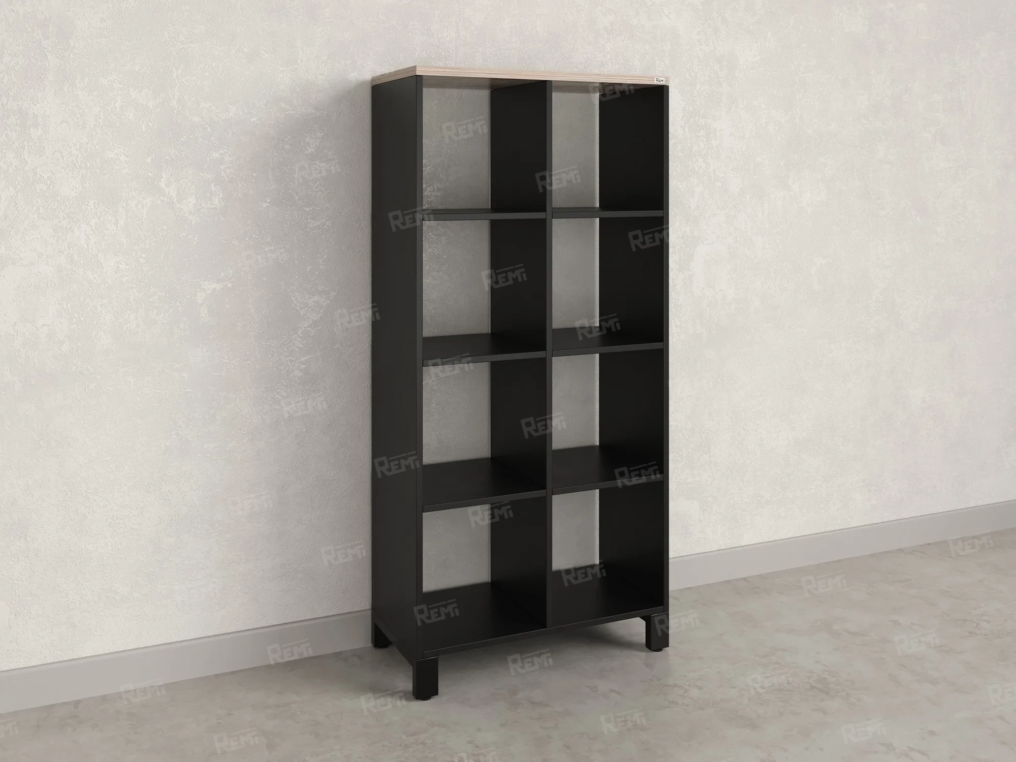 Стеллаж, 8 ячеек 750х370х1620 RM139-75x37 Дуб Маувелла/Черный