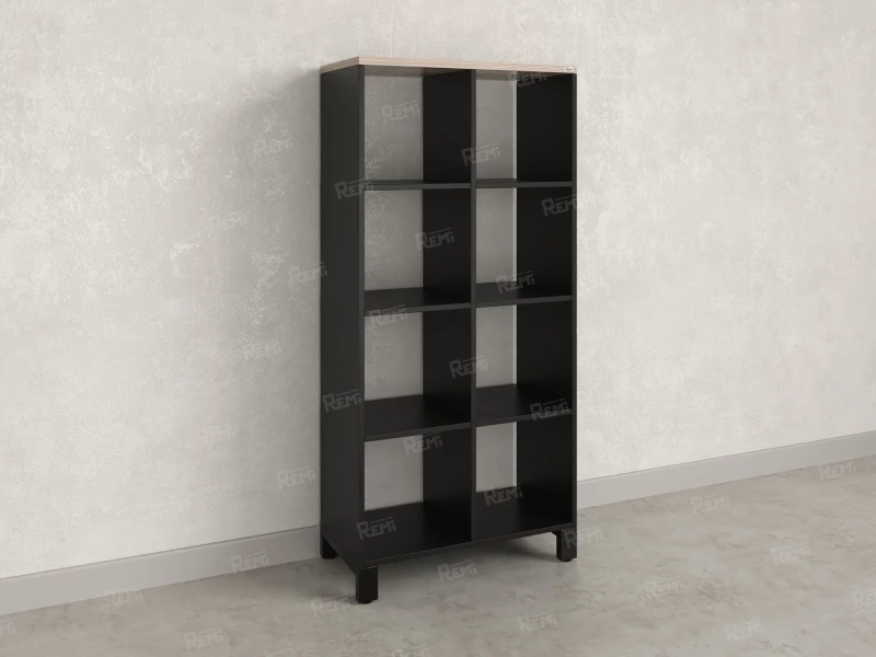 Стеллаж, 8 ячеек 750х370х1620 RM139-75x37 Дуб Маувелла/Черный