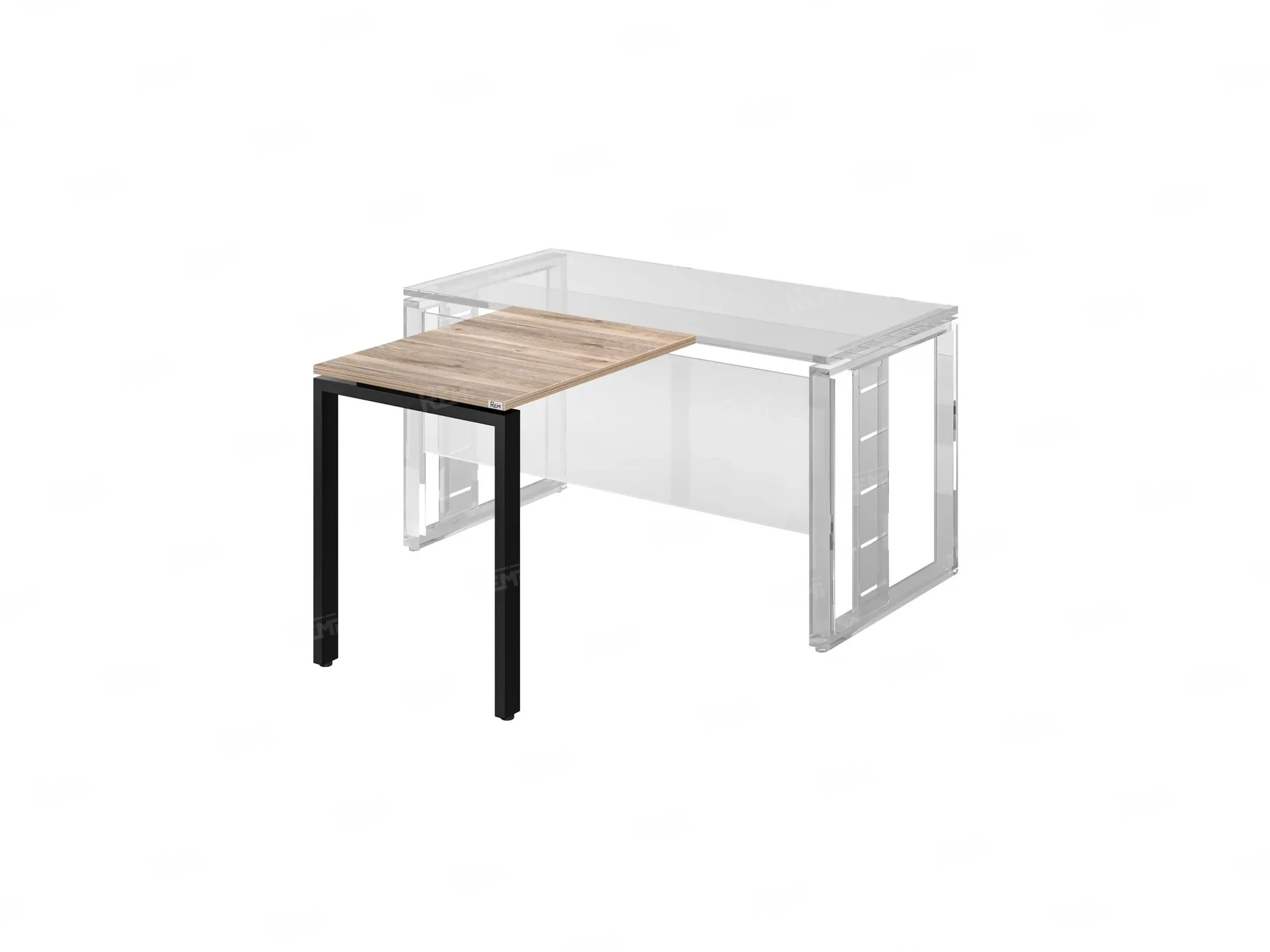 Брифинг прямой, с парящей столешнецей, на П-образном каркасе 800x700x750 RM070-8x7 Дуб Маувелла/Черный