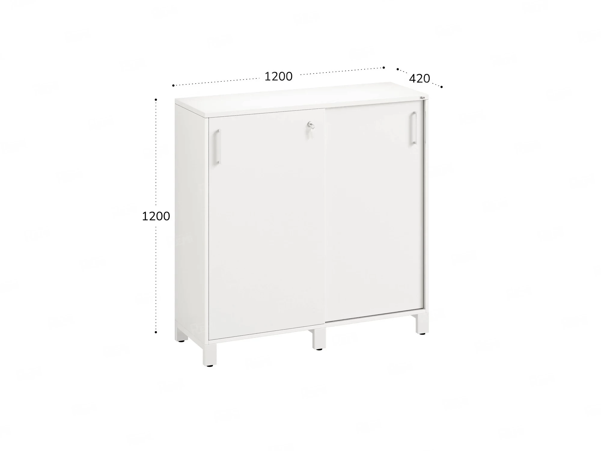 Шкаф-купе низкий, 3 полки 1200x420x1200 RM128-120x42 Белый/Белый