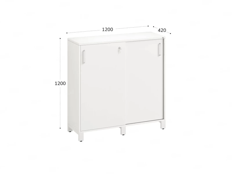 Шкаф-купе низкий, 3 полки 1200x420x1200 RM128-120x42 Белый/Белый