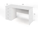 Однотумбовый стол RLG007 150x60x75 Белый, Серия ЛАЙТ | LIGHT