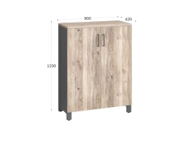 Шкаф распашной, 3 уровня 900x420x1200 RM149-90x42 Дуб Маувелла/Серый