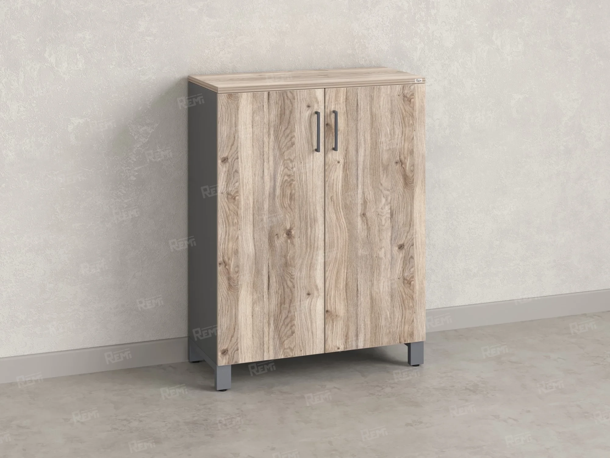 Шкаф распашной, 3 уровня 900x420x1200 RM149-90x42 Дуб Маувелла/Серый