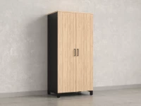 Гардероб, штанга, 1 полка 900x600x1900 RM158-90x60 Вяз Швейцарский светлый/Черный