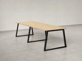 Cтол для переговоров, на A-обазном каркасе 2200x1400x750 RM083-220x140 Вяз Швейцарский светлый/Черный