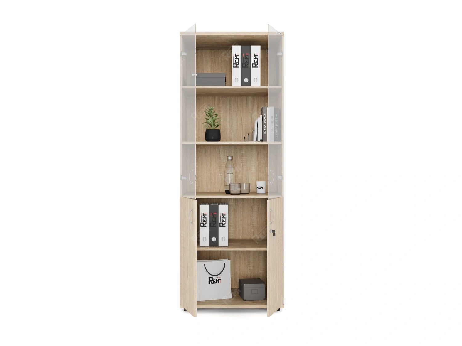 Шкаф комбинированный RLG039 700х550х1830 Дуб Сонома, Серия ЛАЙТ | LIGHT