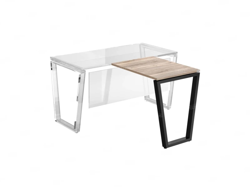 Брифинг прямой, с парящей столешнецей, на U-образном каркасе 1100x800x750 RM074-11x8 Дуб Маувелла/Черный