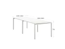 Cтол для переговоров, на П-образном каркасе 2500x1450x750 RM080-250x145 Белый/Белый