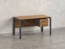 Стол прямой, подвесная тумба, ЛДСП экран, П-опора 1800x800x750 RM031-18x8 Дуб Юстус/Серый
