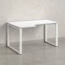Стол угловой, О-опора, левый 1400x800/1000x750, RM055-14x8-10 Белый/Белый