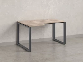 Стол угловой, О-опора, левый 1800x600/900x750, RM055-18x6-9 Дуб Маувелла/Серый