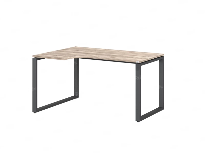 Стол угловой, О-опора, левый 1800x600/900x750, RM055-18x6-9 Дуб Маувелла/Серый