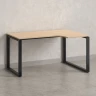 Стол угловой, О-опора, правый 1400x900/1200x750, RM054-14x9-12 Вяз Швейцарский светлый/Черный