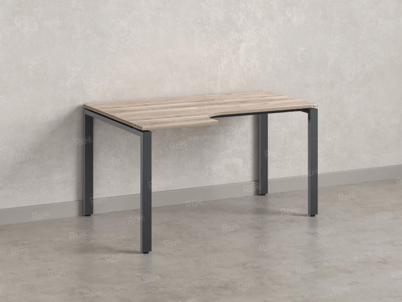 Стол угловой, П-опора, левый 1600x600/900x750, RM053-16x6-9 Дуб Маувелла/Серый