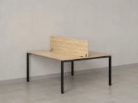 Бенч-система, 2 рабочих места, с одним экраном ЛДСП 1000x1200x750 RM165-2-10x12 Вяз Швейцарский светлый/Черный