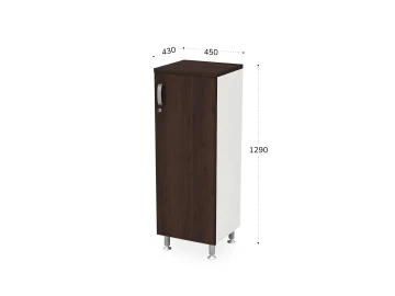 Шкаф закрытый узкий 3 уровня правый 450х430х1290 RB047-45х43R Венге/Белый