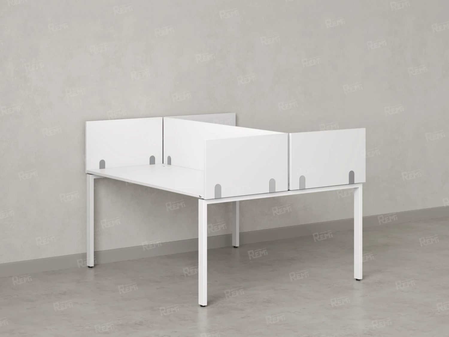 Бенч-система, 2 рабочих места, 5 ЛДСП экранов 1800x1200x750 RM165-4-18x12 Белый/Белый